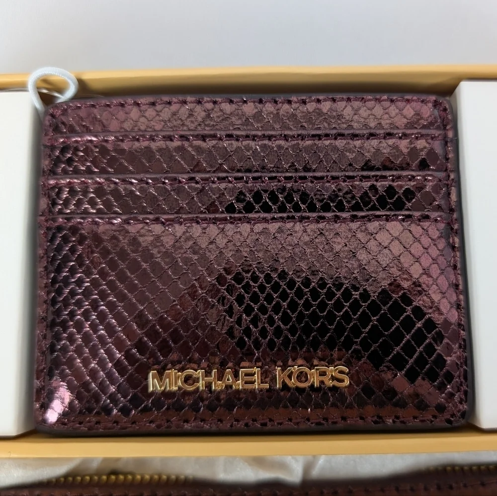 Michael Kors Oxblood Rouge Sombre Crossbody Tote and Wallet Box Set